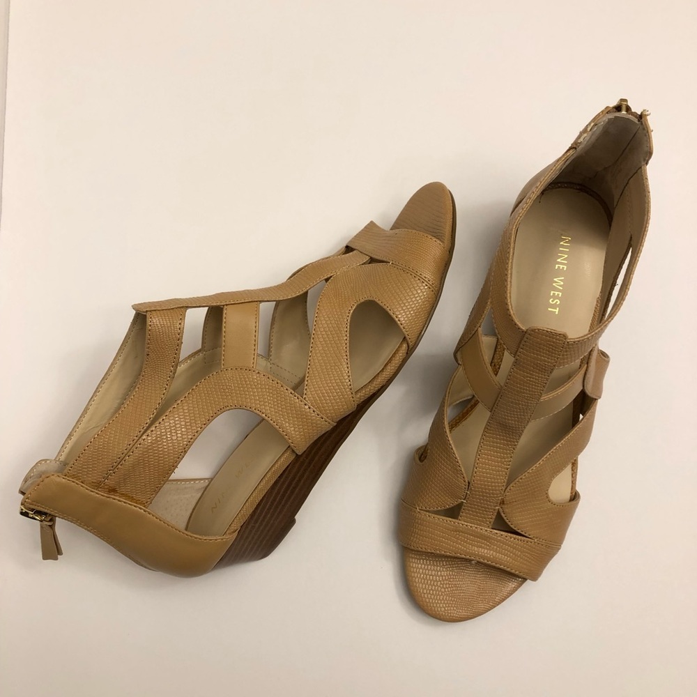 Nine West Tan Sandal Heels